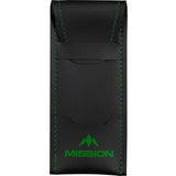 Mission Sport 8 Darts Case - Black Bar Wallet with Trim Green