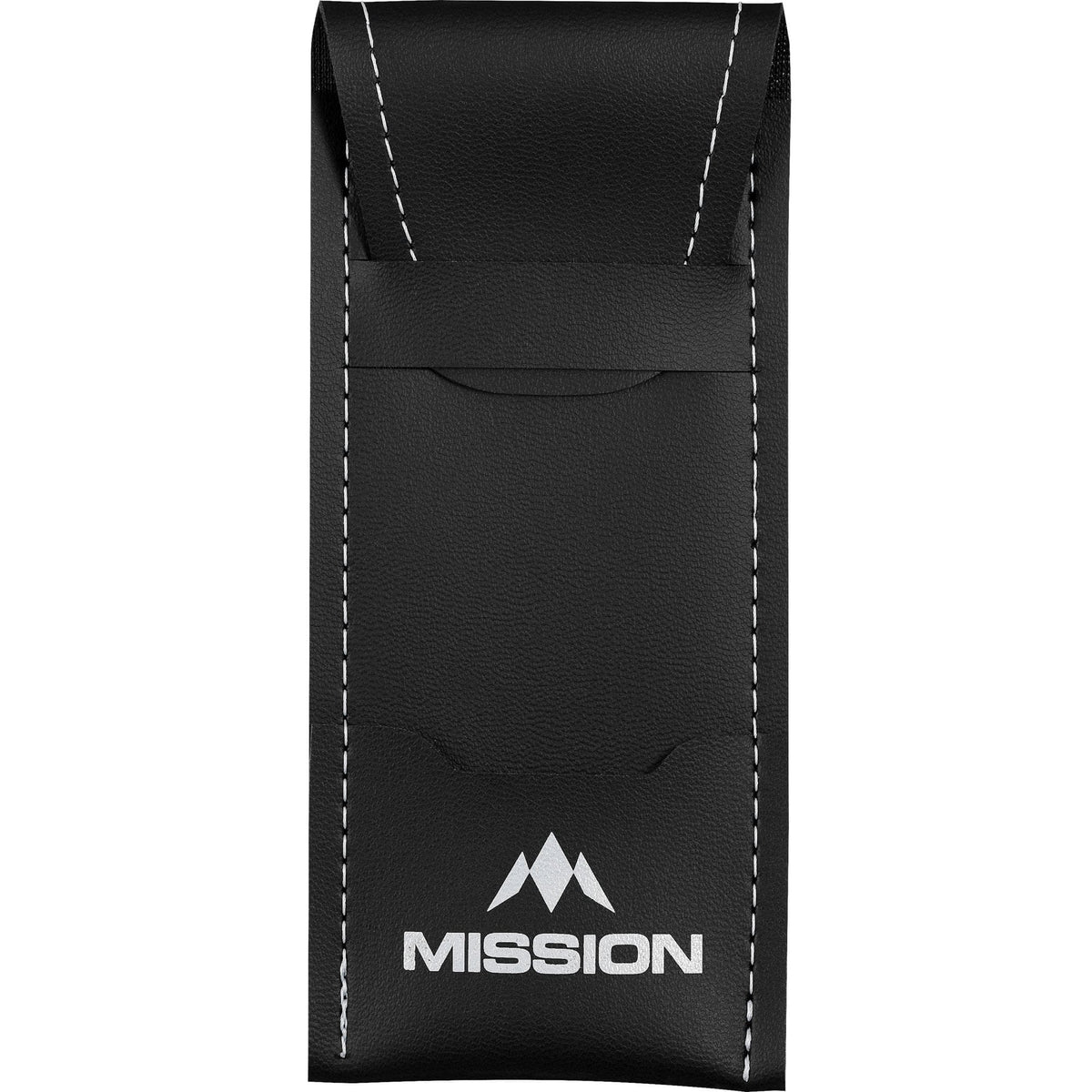 Mission Sport 8 Darts Case - Black Bar Wallet with Trim White