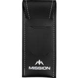 Mission Sport 8 Darts Case - Black Bar Wallet with Trim White
