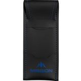 Mission Sport 8 Darts Case - Black Bar Wallet with Trim Blue