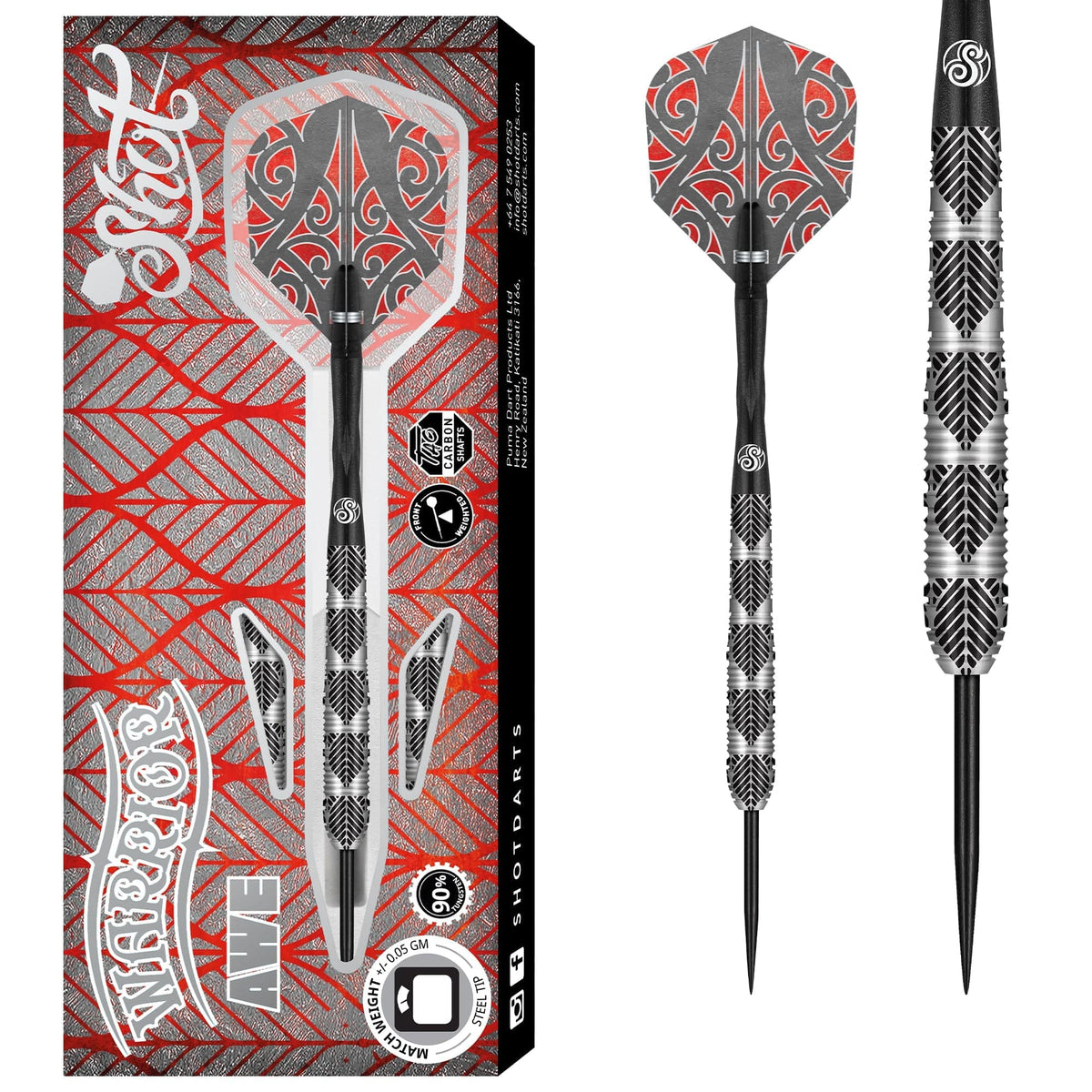 Shot Warrior Darts - Steel Tip - 90% Tungsten - Awe