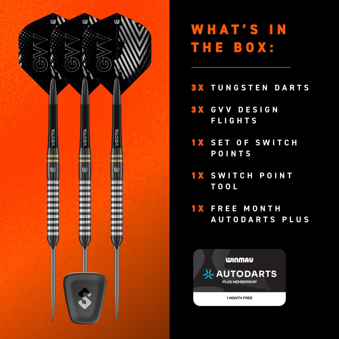 Winmau Gian van Veen Switch Darts - Steel Tip - 90% Tungsten - TS