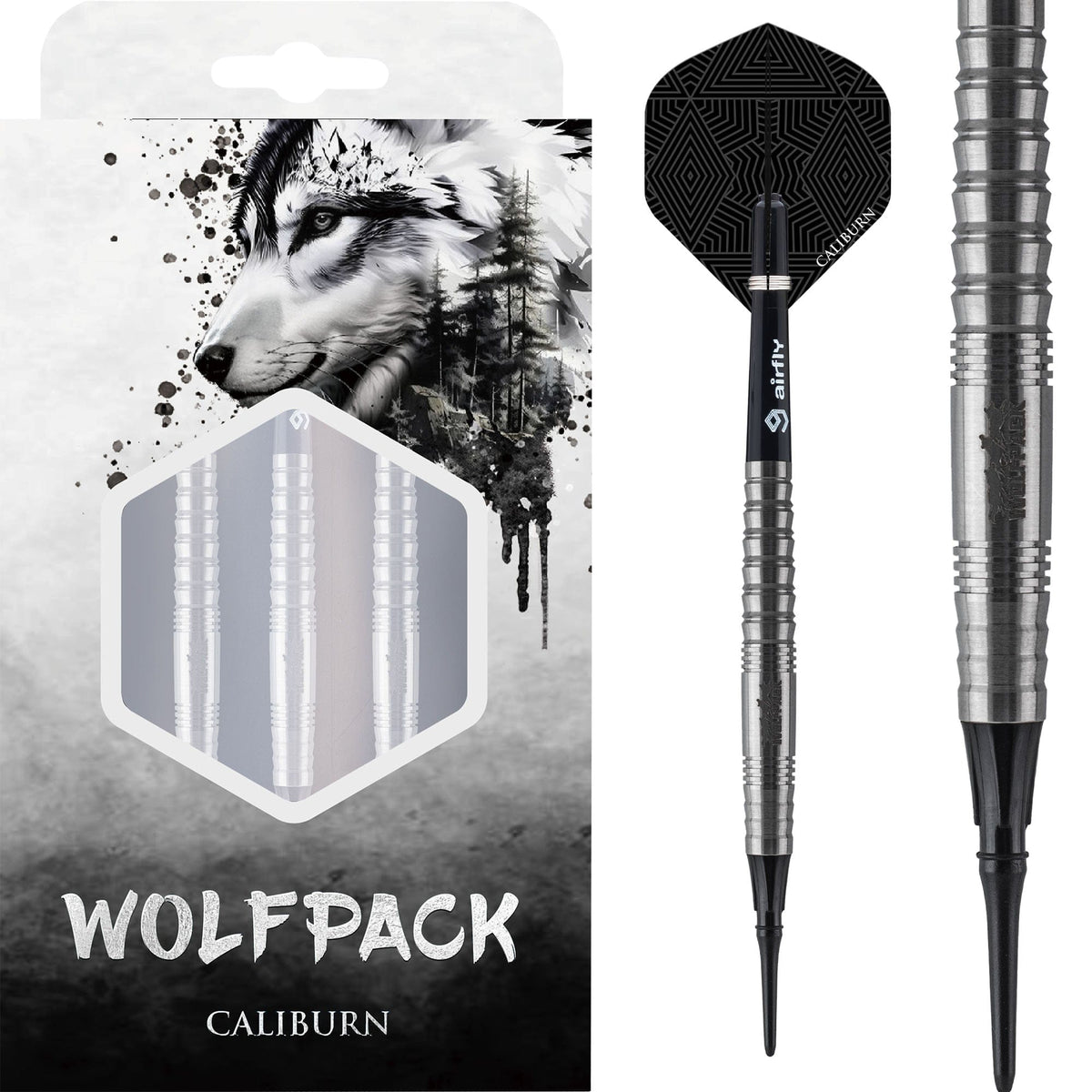 Caliburn Wolfpack Darts - Soft Tip - 90% Tungsten - W6 - 19g PERS