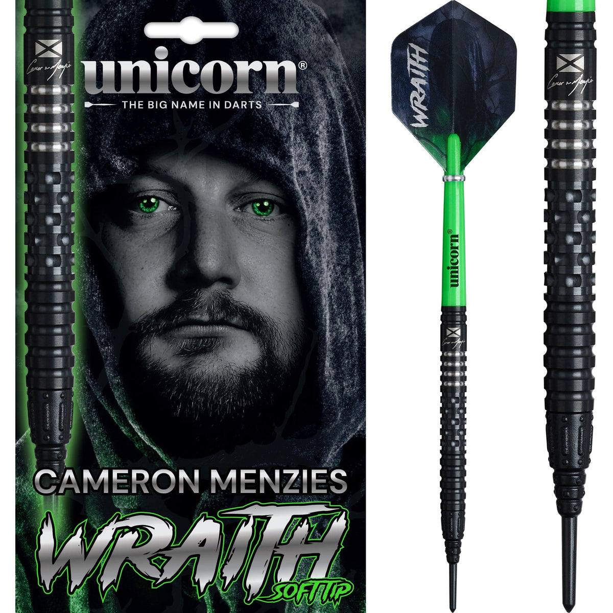 Unicorn Wraith Darts - Soft Tip - 90% Tungsten - Cameron Menzies 20g