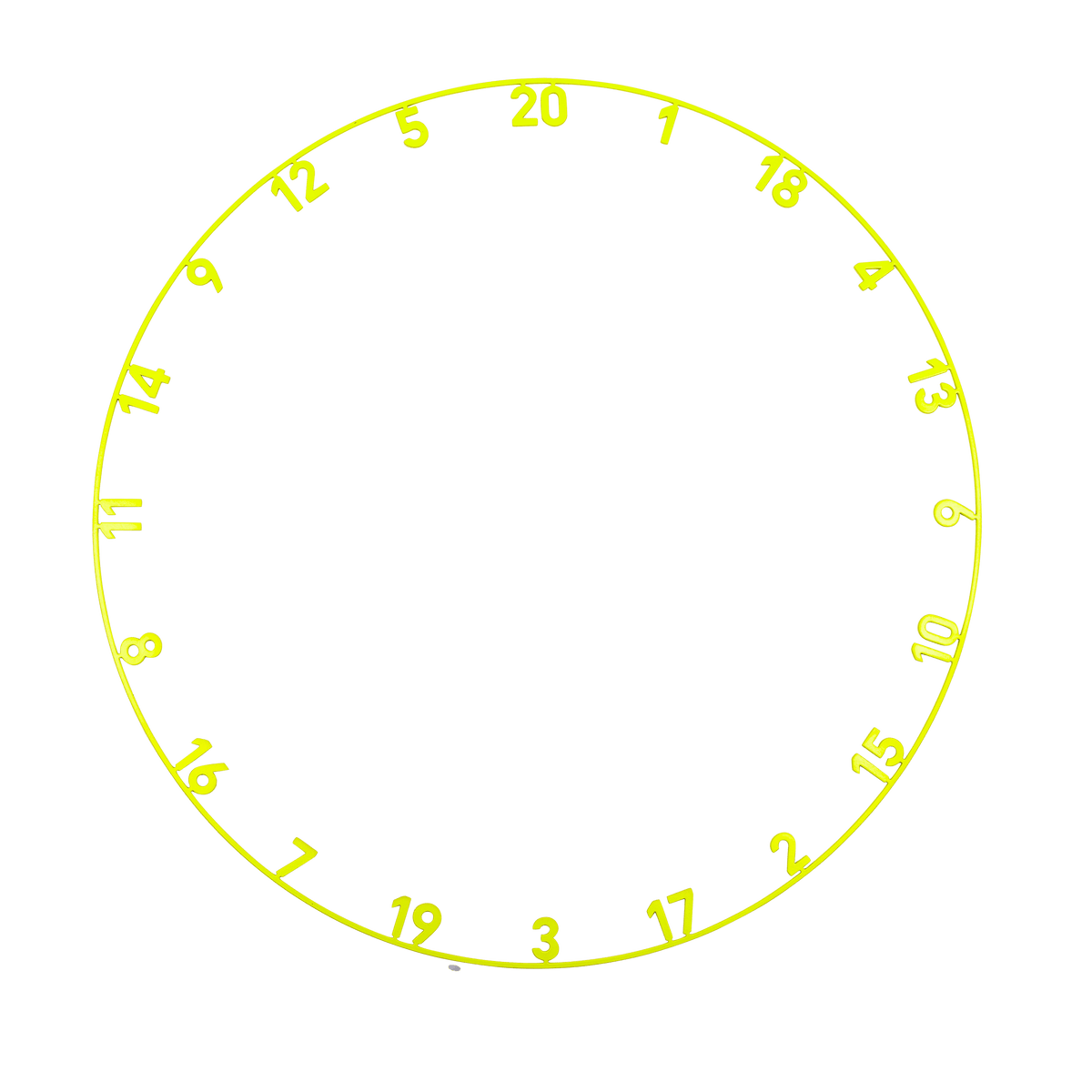 Precise 180 Number Ring - One-Piece - Colours Electric Yellow