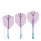Caliburn SUP Flights - Moulded Shaft and Flight -  Standard No6 - Feather - Blue & Purple
