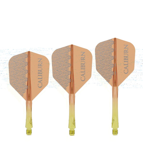 Caliburn SUP Flights - Moulded Shaft and Flight -  Standard No6 - Logo - Yellow & Orange