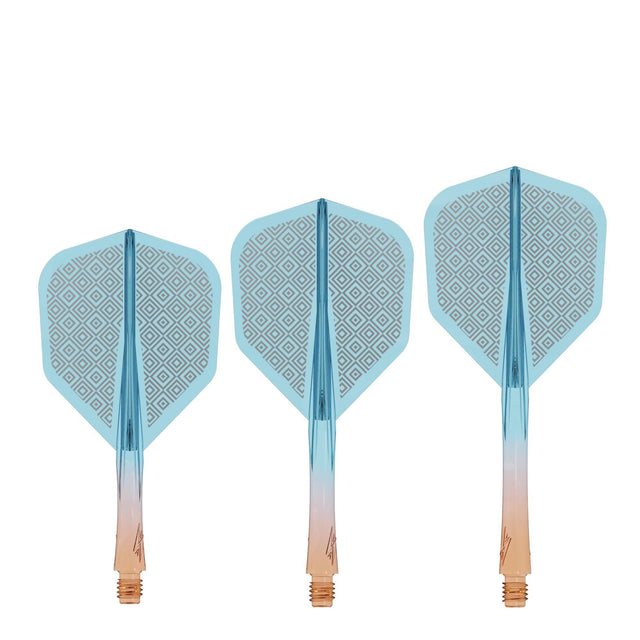 Caliburn SUP Flights - Moulded Shaft and Flight -  Standard No6 - Block - Orange & Blue