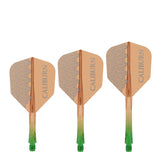 Caliburn SUP Flights - Moulded Shaft and Flight -  Standard No6 - Logo - Green & Orange