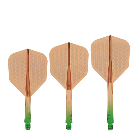Caliburn SUP Flights - Moulded Shaft and Flight -  Standard No6 - Waves - Green & Orange