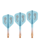 Caliburn SUP Flights - Moulded Shaft and Flight -  Standard No6 - Dragon - Orange & Blue