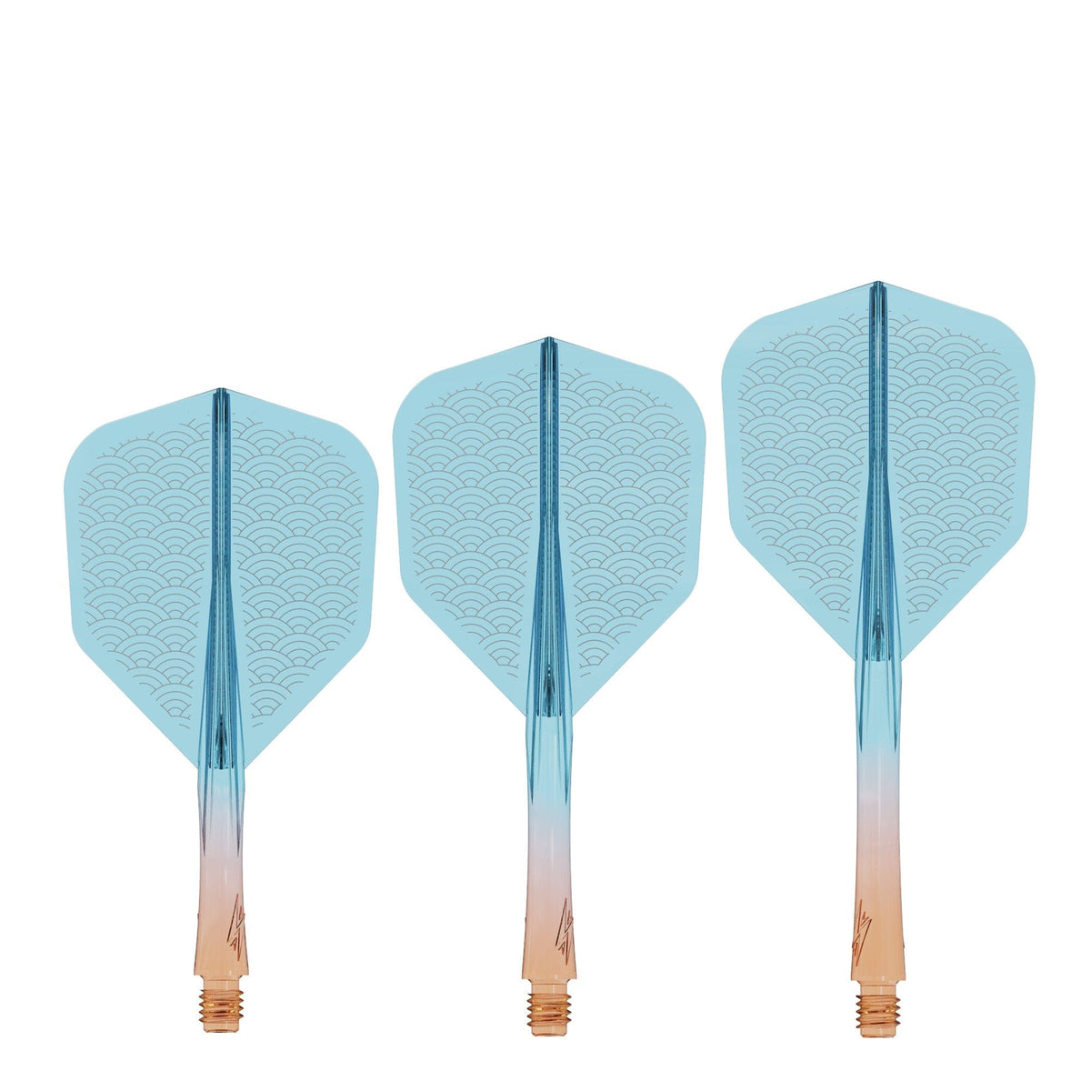 Caliburn SUP Flights - Moulded Shaft and Flight -  Standard No6 - Waves - Orange & Blue