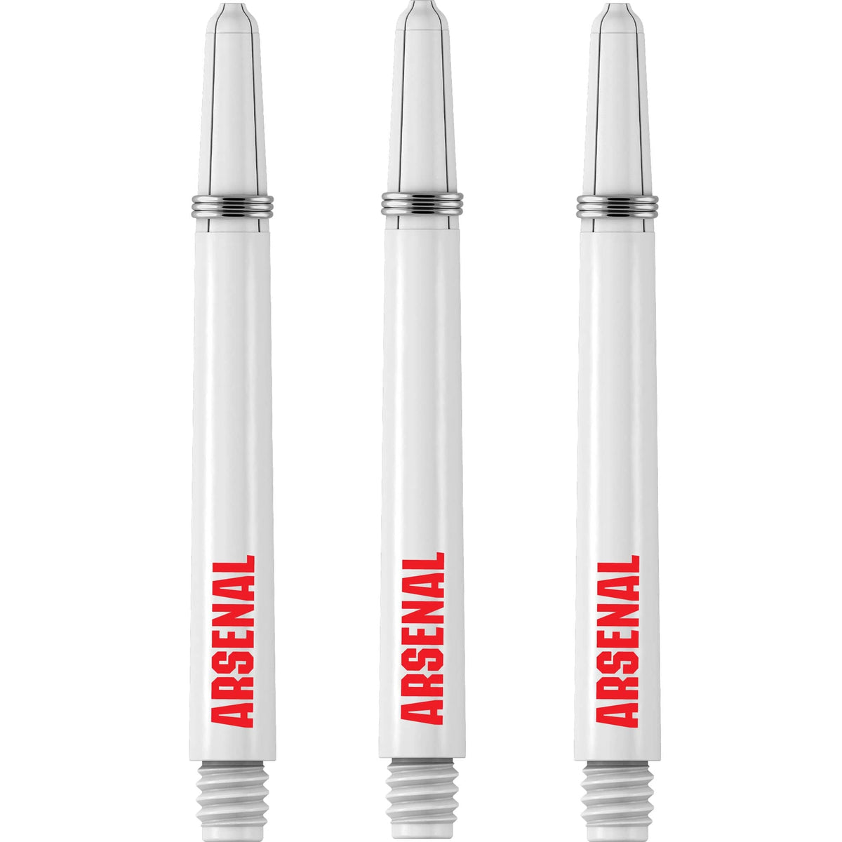 Arsenal FC Dart Shafts - Official Licensed - Dart Stems with Springs - The Gunners - White Medium