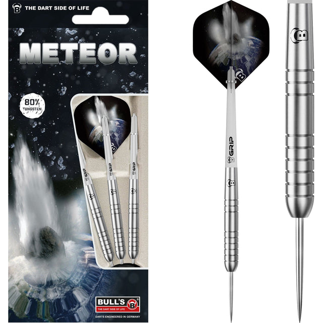 BULL'S Meteor Darts - Steel Tip - 80% Tungsten - MT7 - Ringed 24g
