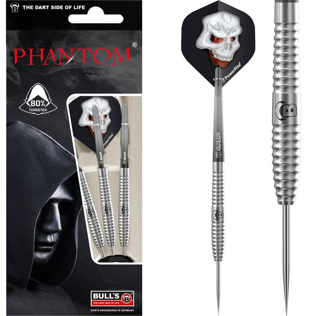 BULL'S Phantom PT3 Darts - Steel Tip - 80% Tungsten - Ringed 21g