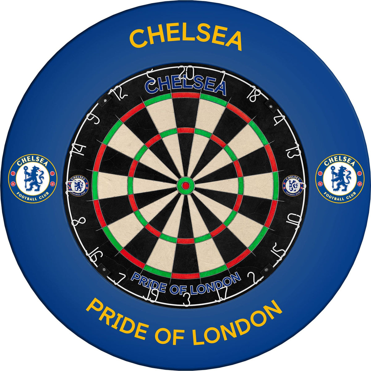 Chelsea Football Dartboard Surround - Official Licensed - Chelsea FC - S2 - Pride Of London - Yellow
