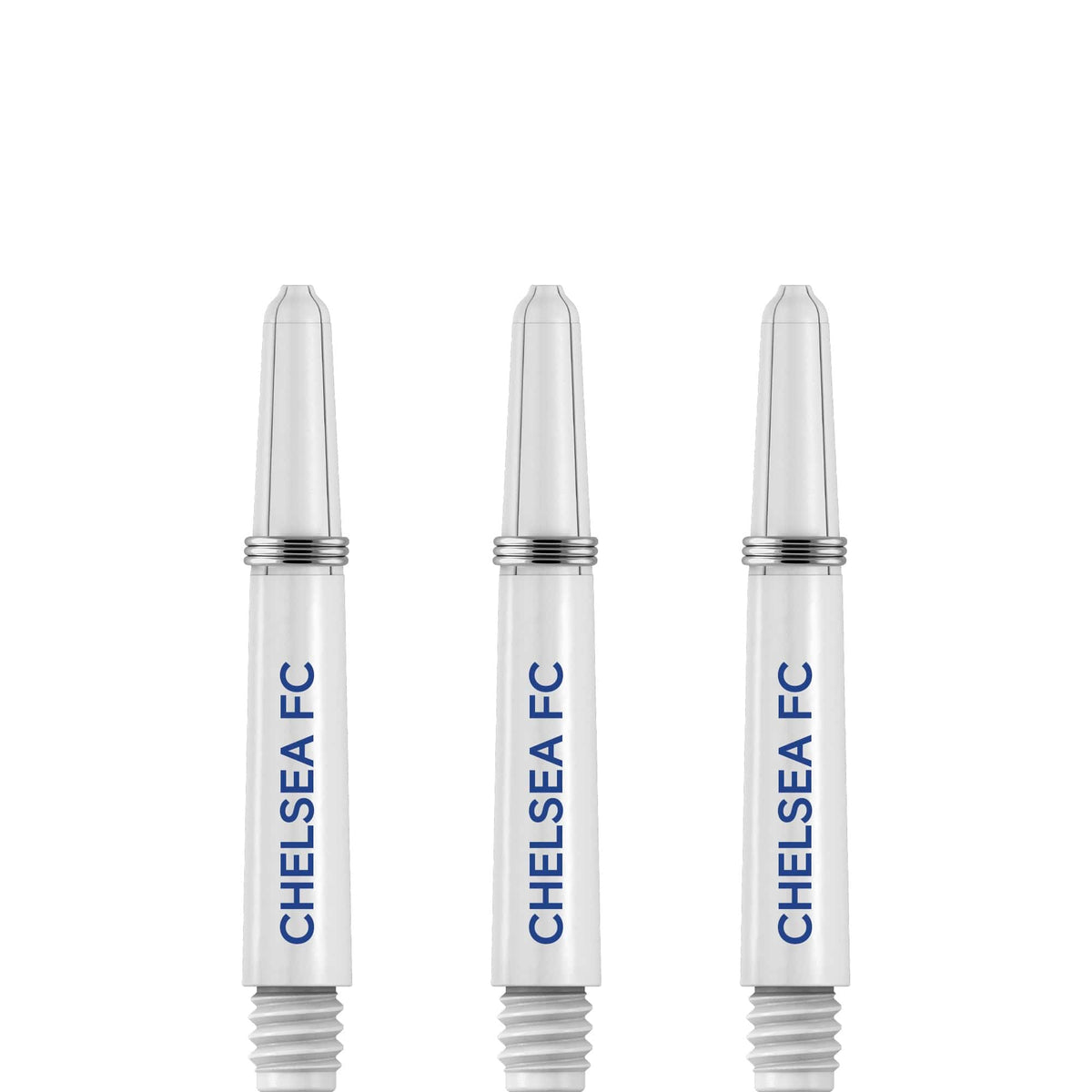 Chelsea Football Nylon Shafts - Official Licensed - Dart Stems with Springs - White - Medium Short