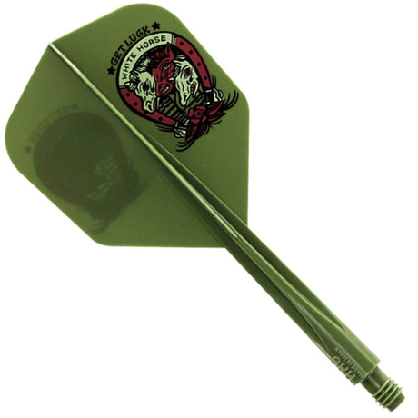*Condor AXE Dart Flights - Get Luck - Horseshoe - Small - Olive Green Short