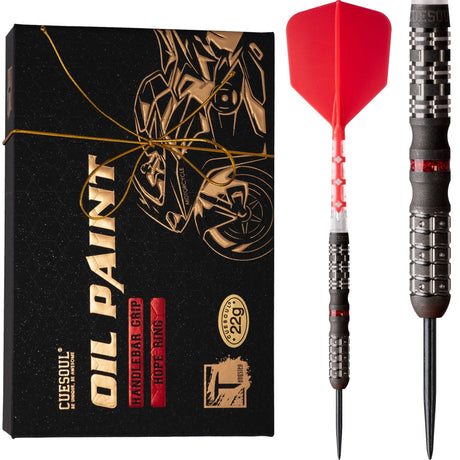 Cuesoul Motorcycle Darts - Steel Tip Tungsten - Handlebar - Hope Ring - Red 22g