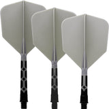 Cuesoul Rost T19 Integrated Dart Shaft and Flights - Big Wing - Black with Grey Flight