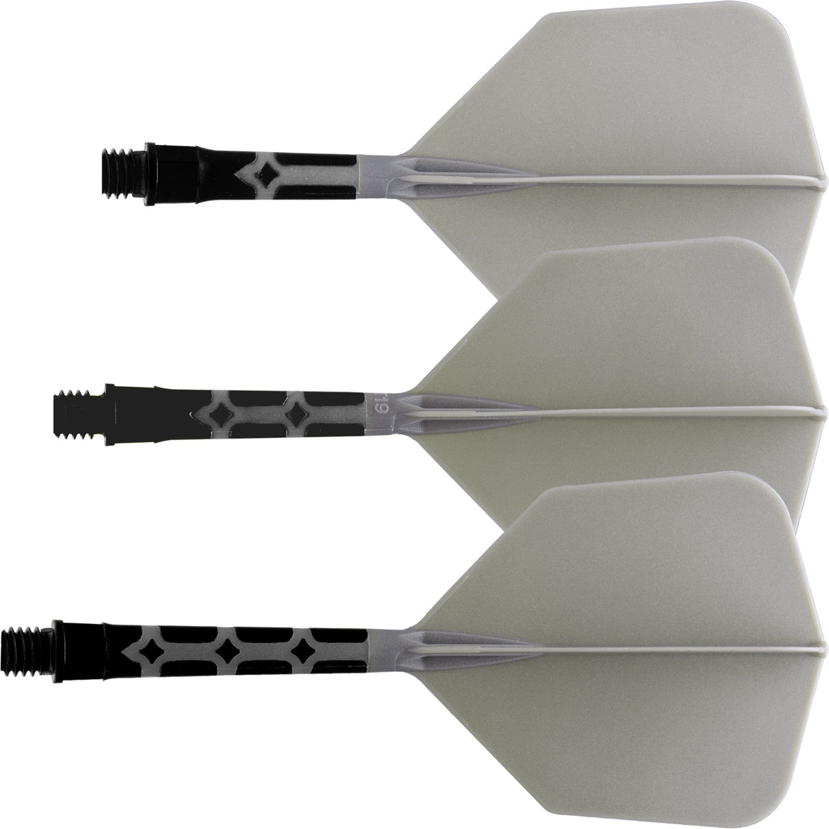 Cuesoul Rost T19 Integrated Dart Shaft and Flights - Big Wing - Black with Grey Flight