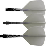 Cuesoul Rost T19 Integrated Dart Shaft and Flights - Big Wing - Black with Grey Flight
