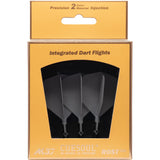 Cuesoul Rost T19 Integrated Dart Shaft and Flights - Big Wing - Black with Grey Flight