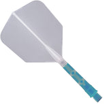 Cuesoul Rost T19 Integrated Dart Shaft and Flights - Big Wing - Sky Blue with Clear Flight