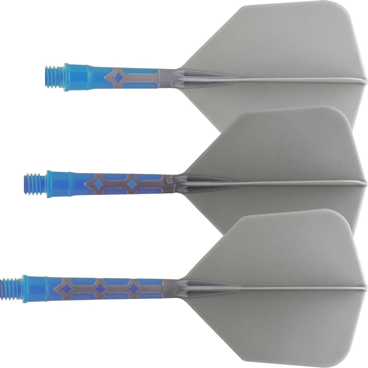 *Cuesoul Rost T19 Integrated Dart Shaft and Flights - Big Wing - Sky Blue with Grey Flight