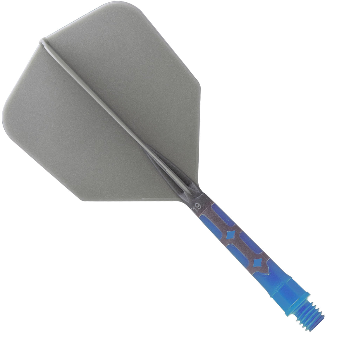 *Cuesoul Rost T19 Integrated Dart Shaft and Flights - Big Wing - Sky Blue with Grey Flight Medium