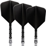 Cuesoul Rost T19 Integrated Dart Shaft and Flights - Big Wing - Clear with Black Flight