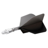Cuesoul Rost T19 Integrated Dart Shaft and Flights - Big Wing - Clear with Black Flight