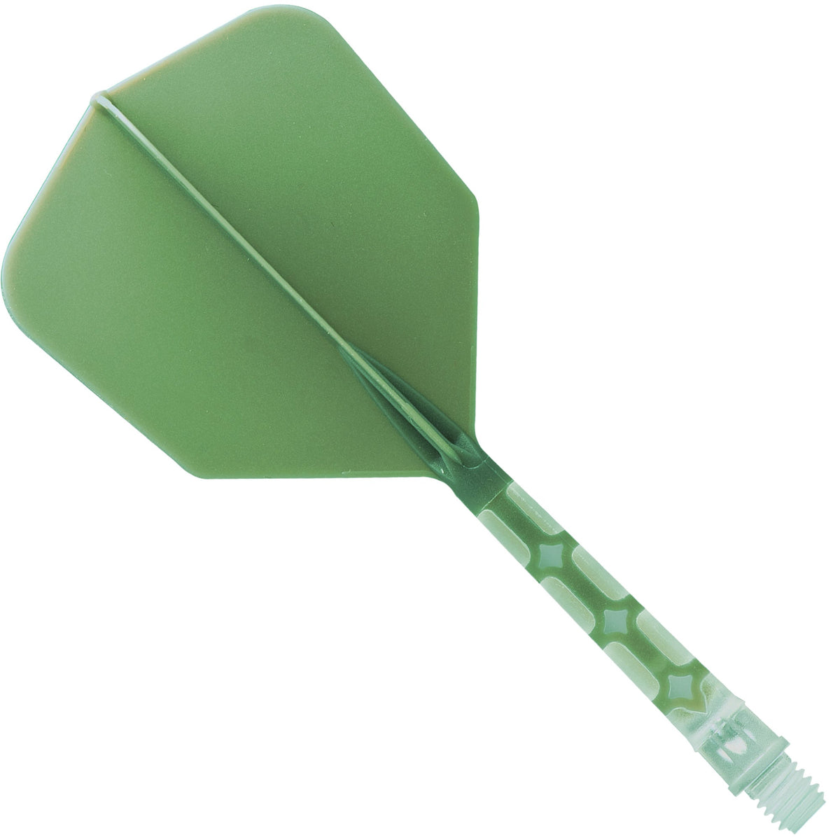 Cuesoul Rost T19 Integrated Dart Shaft and Flights - Big Wing - Clear with Green Flight Long