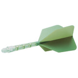 Cuesoul Rost T19 Integrated Dart Shaft and Flights - Big Wing - Clear with Green Flight