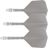 Cuesoul Rost T19 Integrated Dart Shaft and Flights - Big Wing - Clear with Grey Flight