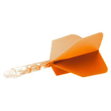 *Cuesoul Rost T19 Integrated Dart Shaft and Flights - Big Wing - Clear with Orange Flight