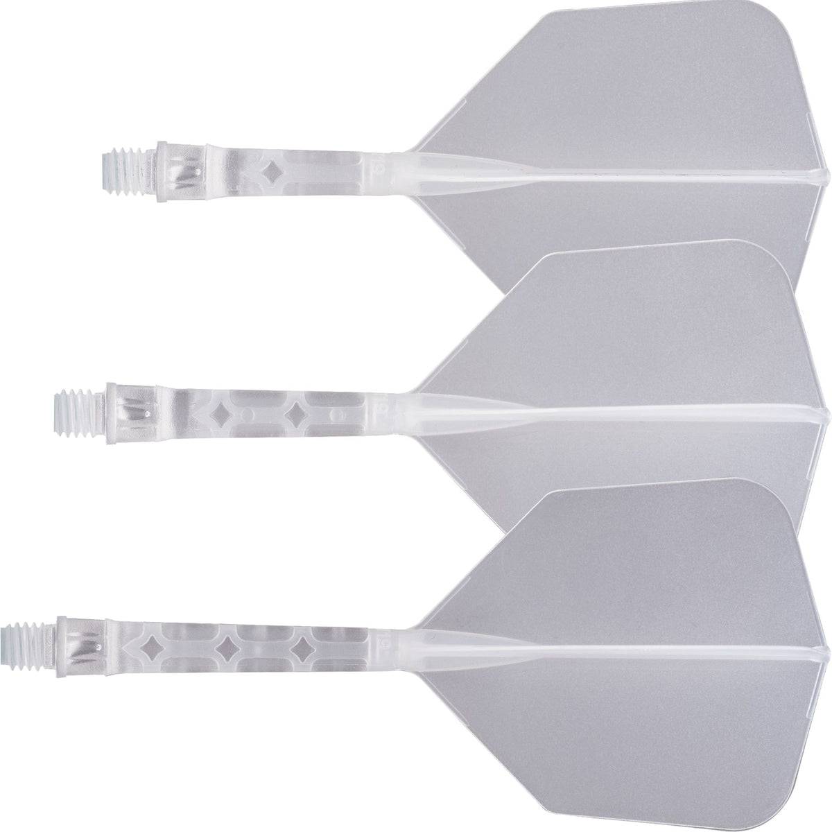 Cuesoul Rost T19 Integrated Dart Shaft and Flights - Big Wing - Clear with Clear Flight