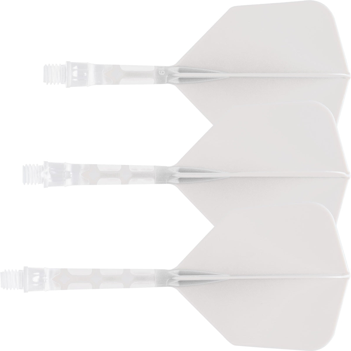 *Cuesoul Rost T19 Integrated Dart Shaft and Flights - Big Wing - Clear with White Flight