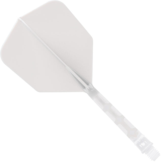 *Cuesoul Rost T19 Integrated Dart Shaft and Flights - Big Wing - Clear with White Flight Long
