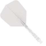 *Cuesoul Rost T19 Integrated Dart Shaft and Flights - Big Wing - Clear with White Flight Medium