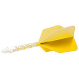 Cuesoul Rost T19 Integrated Dart Shaft and Flights - Big Wing - Clear with Yellow Flight