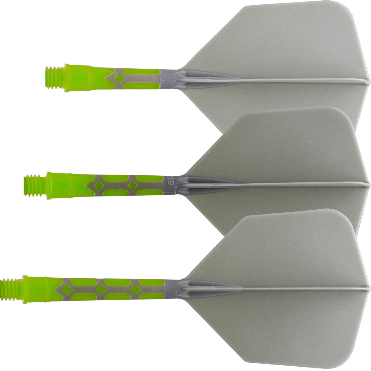 Cuesoul Rost T19 Integrated Dart Shaft and Flights - Big Wing - Lime Green with Grey Flight
