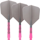 *Cuesoul Rost T19 Integrated Dart Shaft and Flights - Big Wing - Pink with Grey Flight