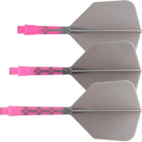 *Cuesoul Rost T19 Integrated Dart Shaft and Flights - Big Wing - Pink with Grey Flight