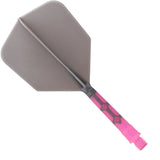 *Cuesoul Rost T19 Integrated Dart Shaft and Flights - Big Wing - Pink with Grey Flight Medium