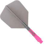 *Cuesoul Rost T19 Integrated Dart Shaft and Flights - Big Wing - Pink with Grey Flight Short