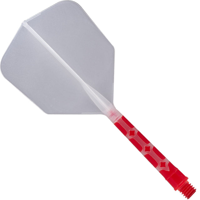 *Cuesoul Rost T19 Integrated Dart Shaft and Flights - Big Wing - Red with Clear Flight Long