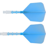 Cuesoul Rost T19 Integrated Dart Shaft and Flights - Big Wing - White with Blue Flight