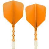 *Cuesoul Rost T19 Integrated Dart Shaft and Flights - Big Wing - White with Orange Flight
