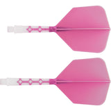 Cuesoul Rost T19 Integrated Dart Shaft and Flights - Big Wing - White with Pink Flight